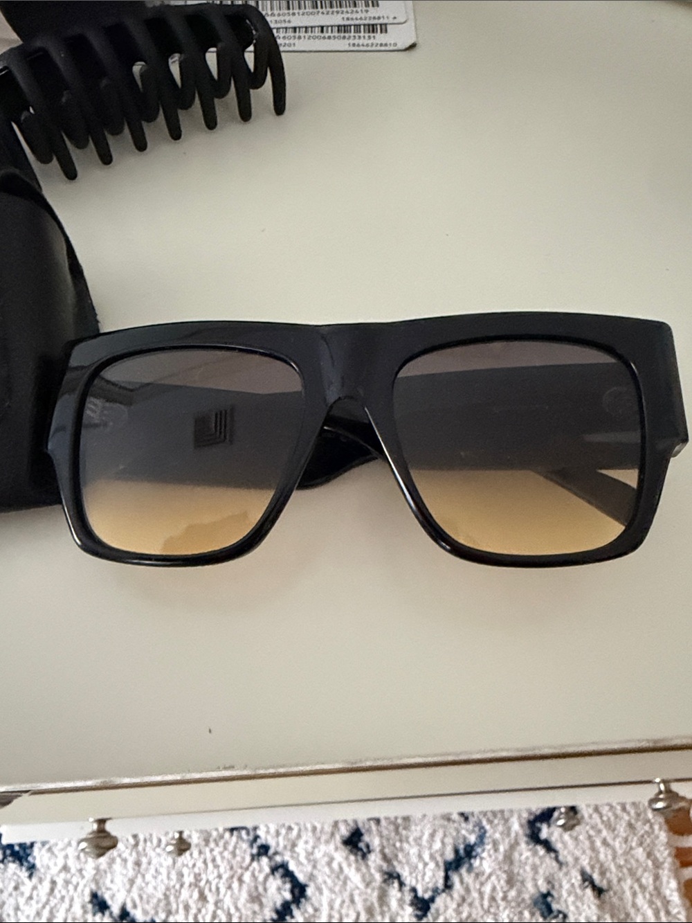 Celine Black Sunglasses with Gold Logo Case - Picture 2 of 4